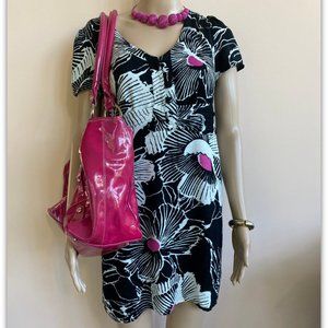 AliceTemperley Target Black Floral Cap Sleeve Mini